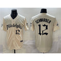 Philadelphia Phillies #12 Kyle Schwarber Cream JEROMEN Gothic Vapor Limited Stitched Jersey