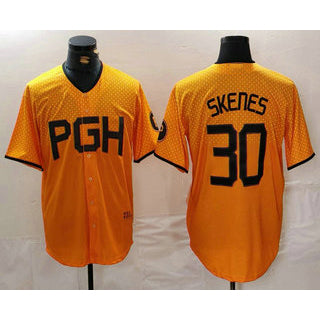 Pittsburgh Pirates #30 Paul Skenes Yellow JEROMEN 2023 City Connect Stitched Jersey