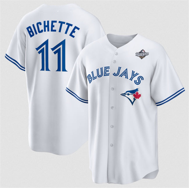 Toronto Blue Jays #11 Bo Bichette White JEROMEN 2025 World Series Home Cool Base Stitched Jersey