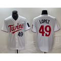 Minnesota Twins #49 Pablo Lopez Number White JEROMEN Stitched Cool Base Jersey