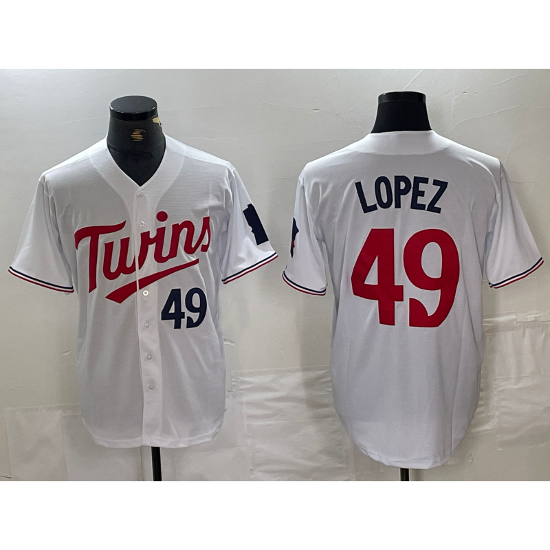 Minnesota Twins #49 Pablo Lopez Number White JEROMEN Stitched Cool Base Jersey