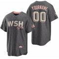 Custom Washington Nationals Active Player 2022 Grey JEROMEN City Connect Cherry Blossom Cool Base Stitched Jersey