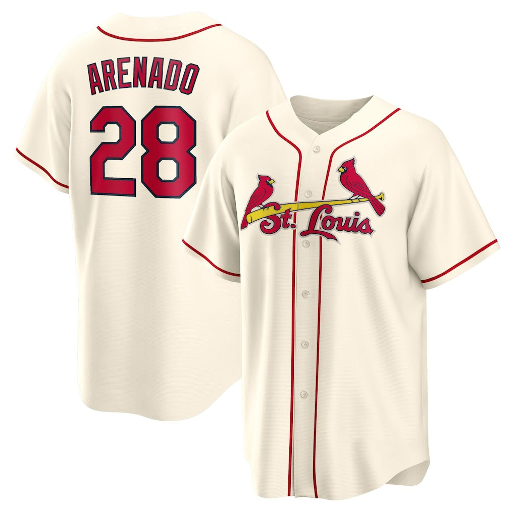 St. Louis Cardinals #28 Nolan Arenado Cream JEROMEN Alternate 2 Replica Jersey