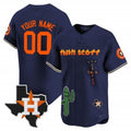 Custom Houston Astros Cactus Jack Patch Vapor Premier Limited Jersey V9 ¨C Navy JEROMEN