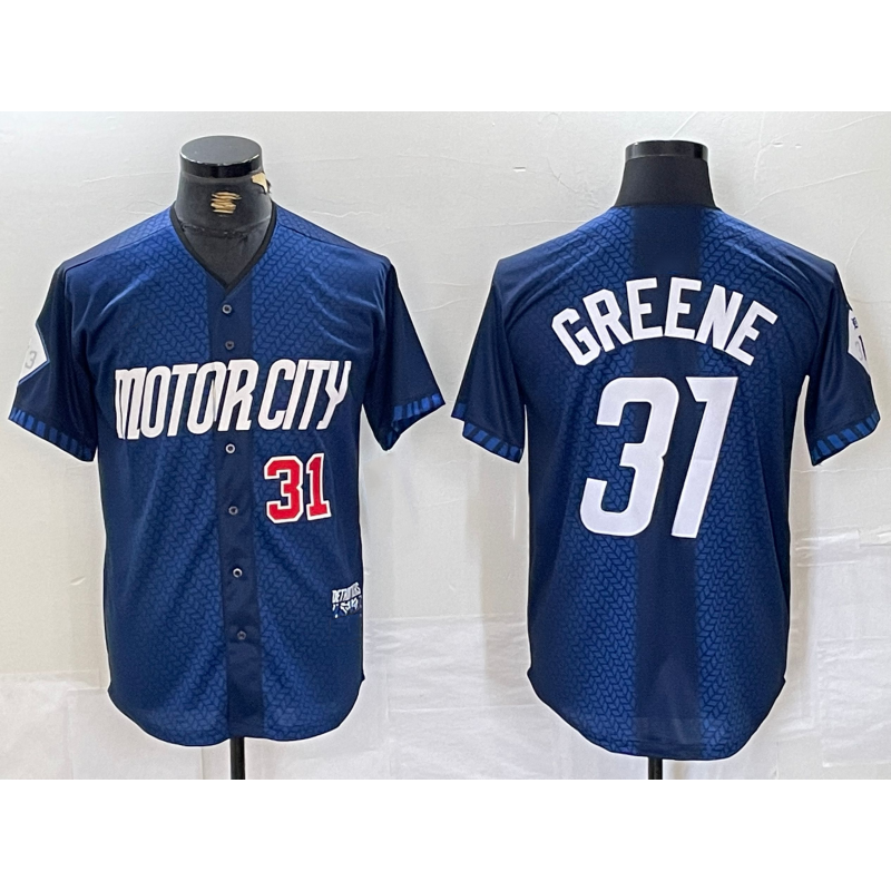 Detroit Tigers #31 Riley Greene 2024 Navy JEROMEN City Connect Cool Base Limited Stitched Jersey