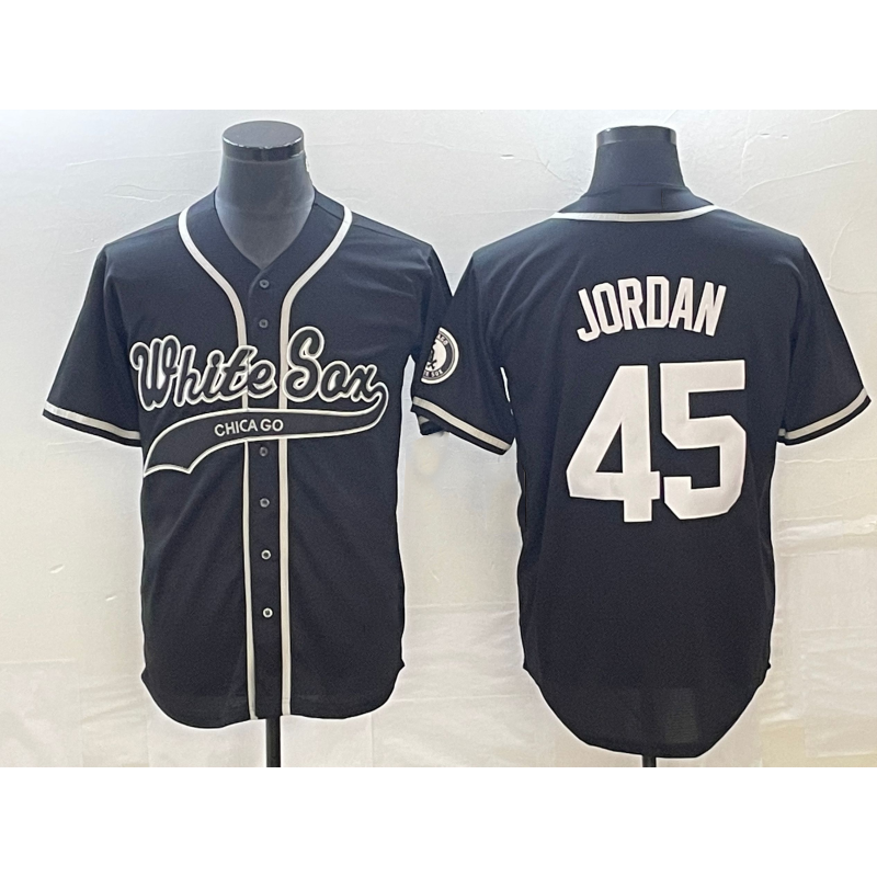 Chicago White Sox #45 Michael Jordan Black JEROMEN Cool Base Stitched Jersey 2