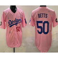 Los Angeles Dodgers #50 Mookie Betts Pink JEROMEN 2025 Tokyo Series Limited Jersey
