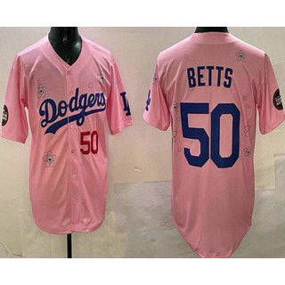 Los Angeles Dodgers #50 Mookie Betts Pink JEROMEN 2025 Tokyo Series Limited Jersey