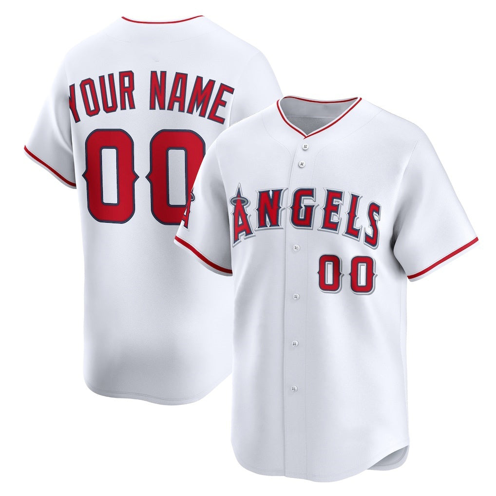 Custom Los Angeles Angels White JEROMEN Home Limited Jersey