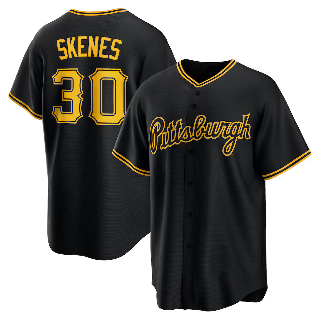 Pittsburgh Pirates #30 Paul Skenes Black JEROMEN Alternate 2 Replica Jersey