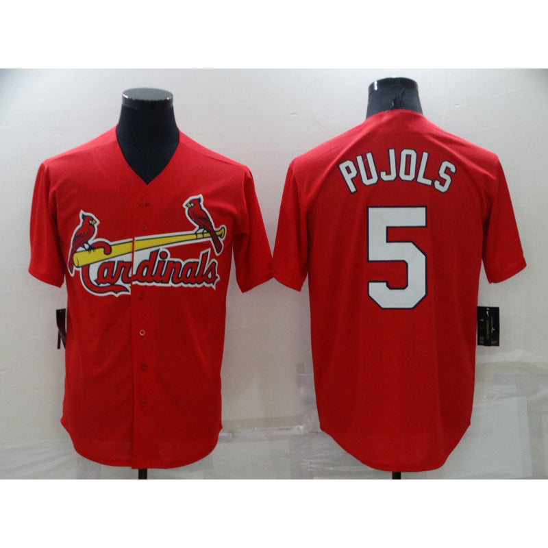 St. Louis Cardinals #5 Albert Pujols Red JEROMEN Stitched Cool Base Jersey