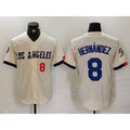 Los Angeles Dodgers #8 Kike Hernandez Number Cream JEROMEN 2024 City Connect Limited Stitched Jerseys