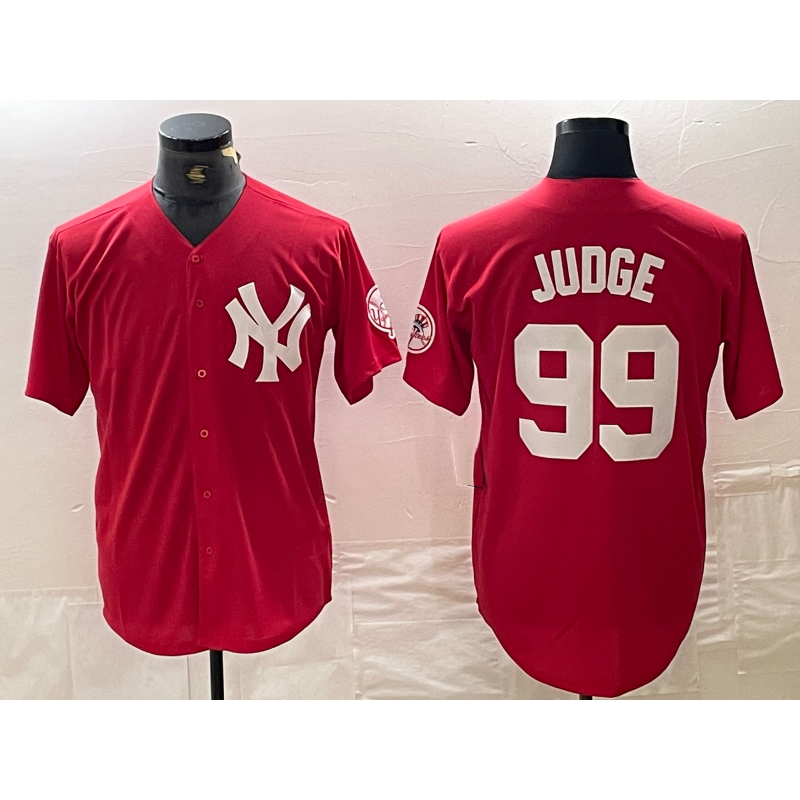 New York Yankees #99 Aaron Judge Red JEROMEN Fashion Cool Base Jersey