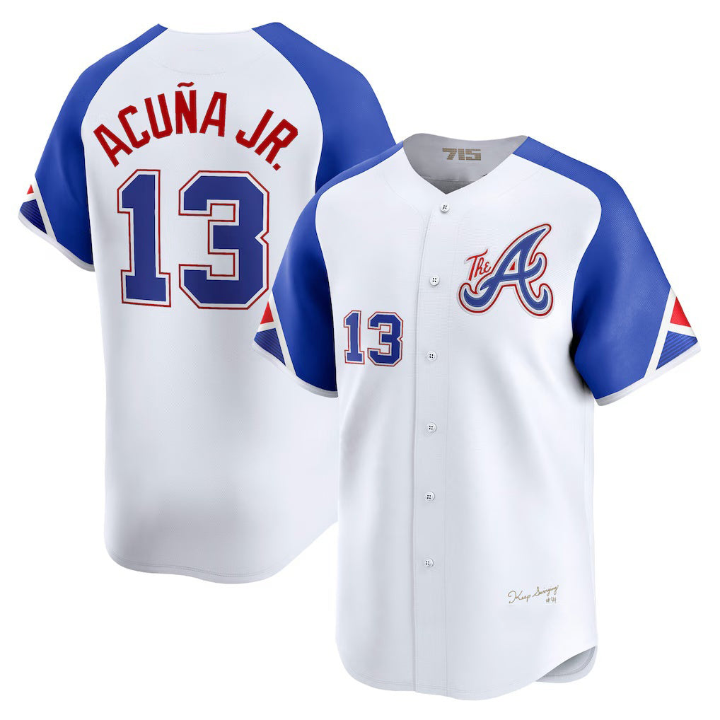 Atlanta Braves #13 JEROMENld Acu?a Jr. White JEROMEN City Connect Limited Player Jersey