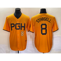 Pittsburgh Pirates #8 Willie Stargell Number Gold JEROMEN 2023 City Connect Stitched Jersey