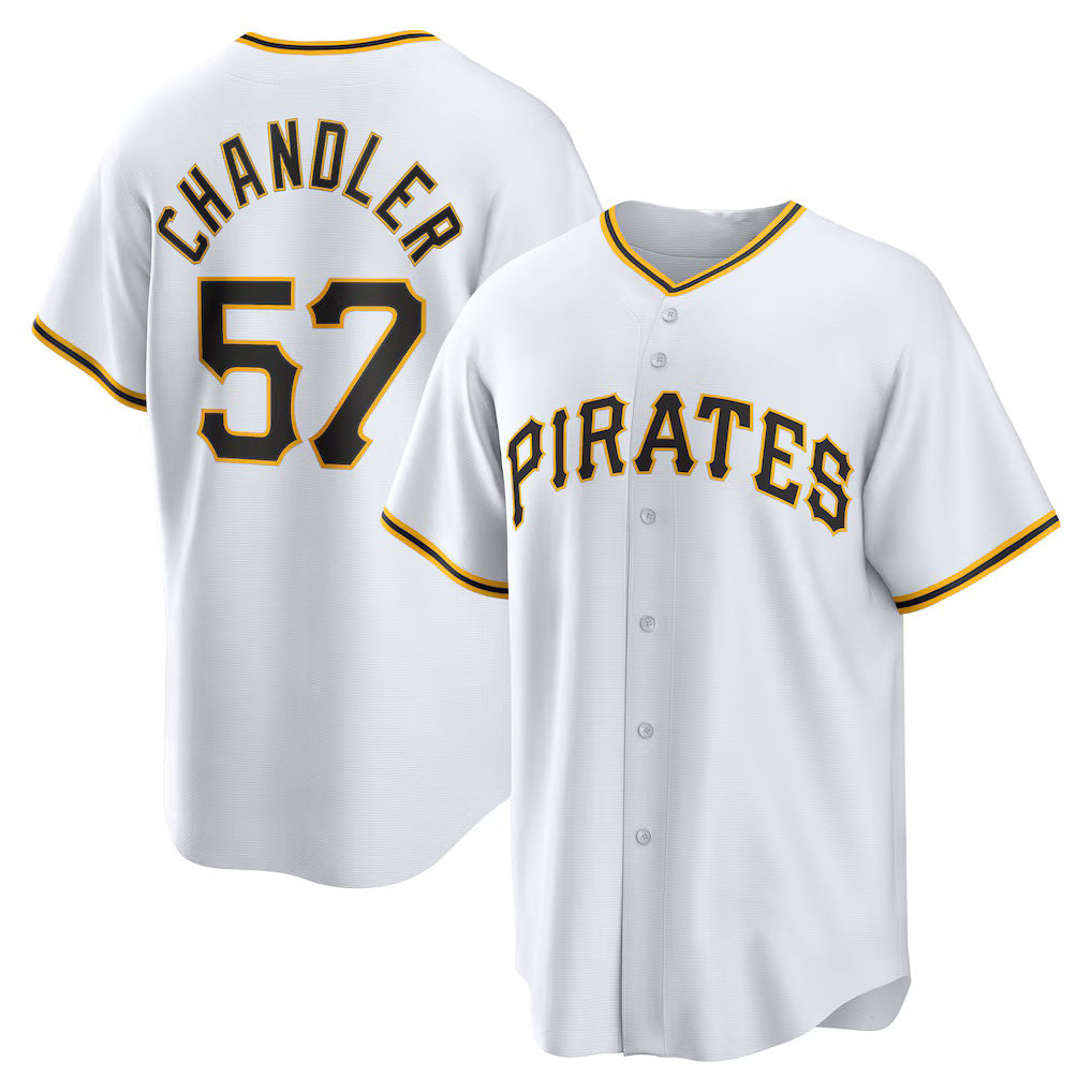 Pittsburgh Pirates #57 Bubba Chandler White JEROMEN Home Replica Jersey