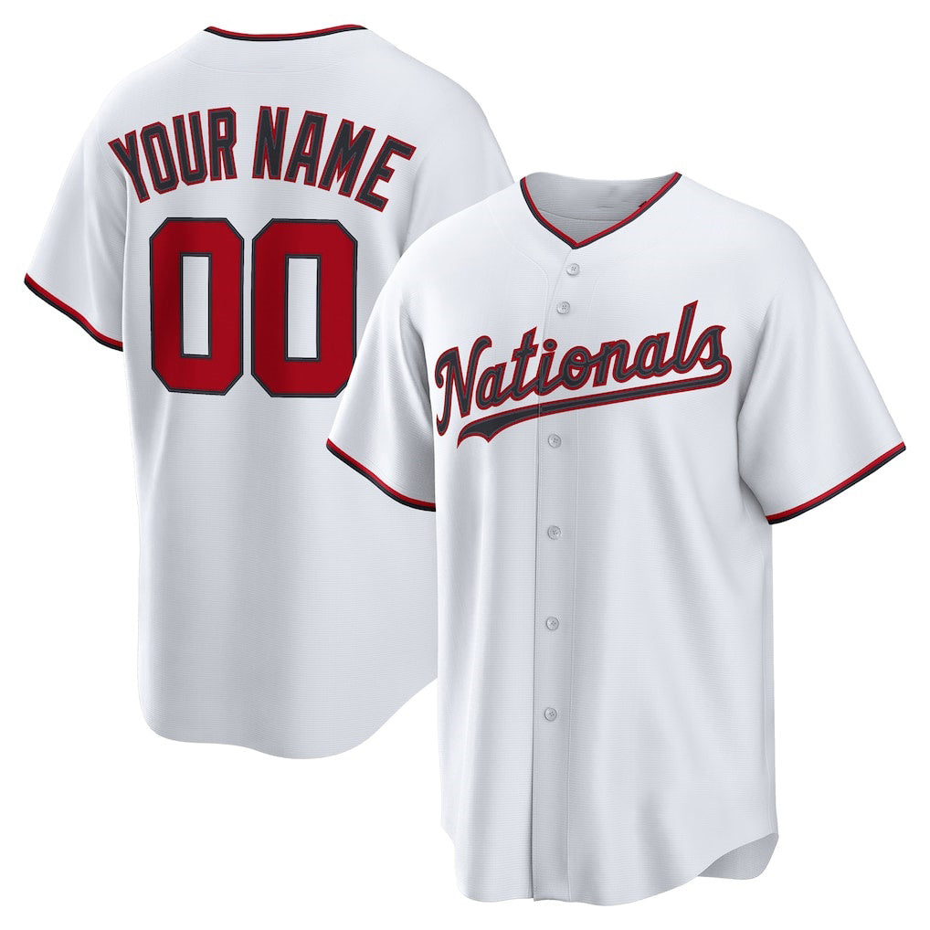 Custom Washington Nationals White JEROMEN Home Replica Jersey