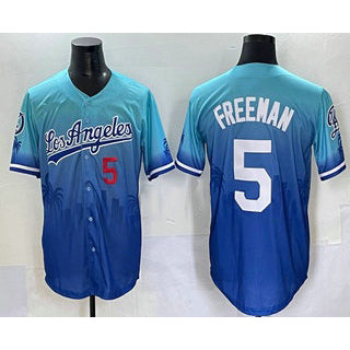 Los Angeles Dodgers #5 Freddie Freeman Blue JEROMEN 2025 City Connect Limited Stitched Jersey