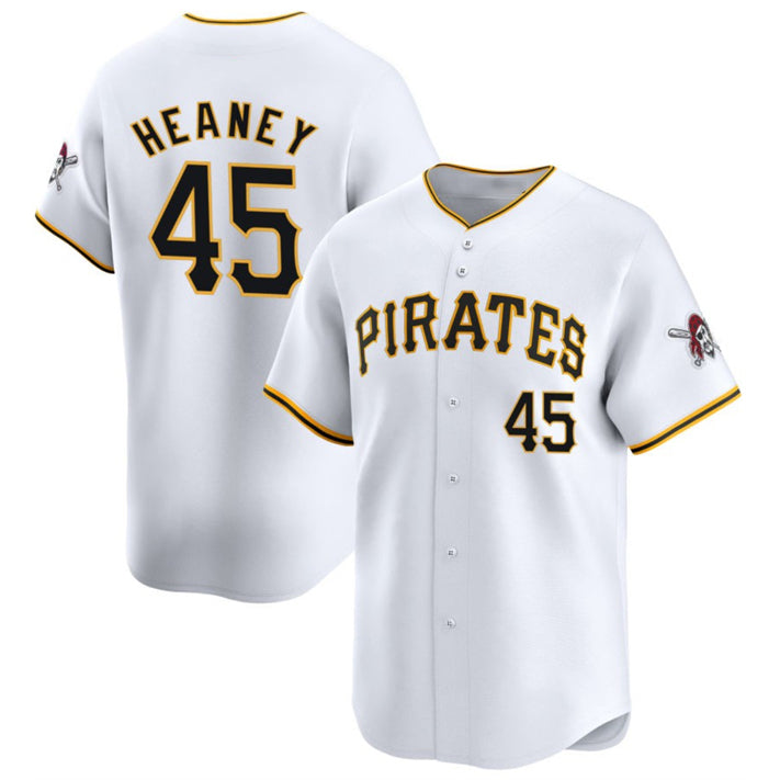 Pittsburgh Pirates #45 Andrew Heaney White JEROMEN 2025 Home Limited Stitched Jersey