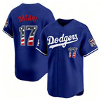 Los Angeles Dodgers #17 Shohei Ohtani Royal JEROMEN USA 250 Fourth of July Limited Stitched Jersey