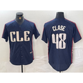 Cleveland Guardians #48 Emmanuel Clase Navy JEROMEN 2024 City Connect Limited Stitched Jersey