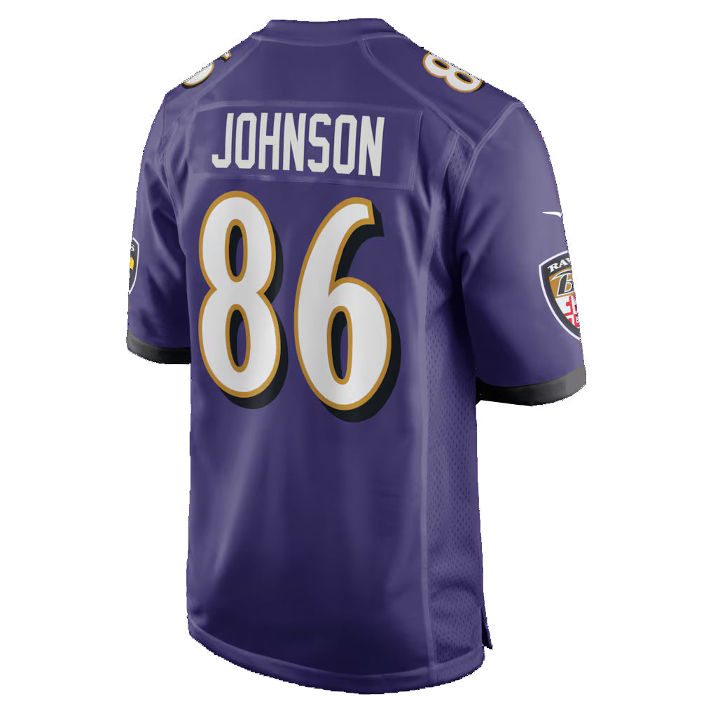 B.Ravens #86 Cornelius Johnson Purple JEROMEN Team Game Jersey