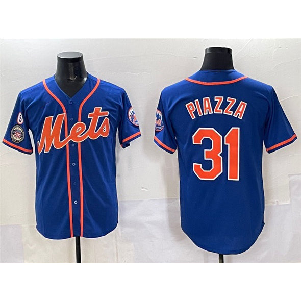 New York Mets #31 Mike Piazza Blue JEROMEN With Patch Cool Base Stitched Jersey