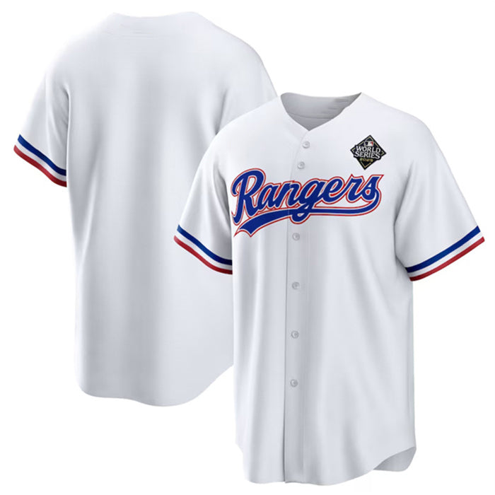 Texas Rangers Blank White JEROMEN 2023 World Series Stitched Jersey