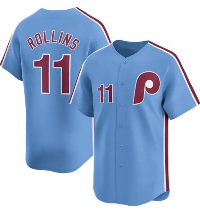 Philadelphia Phillies #11 Jimmy Rollins Light Blue JEROMEN Alternate Limited Stitched Jersey
