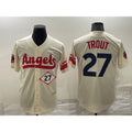 Los Angeles Angels #27 Mike Trout Number Cream JEROMEN 2022 City Connect Cool Base Stitched Jersey