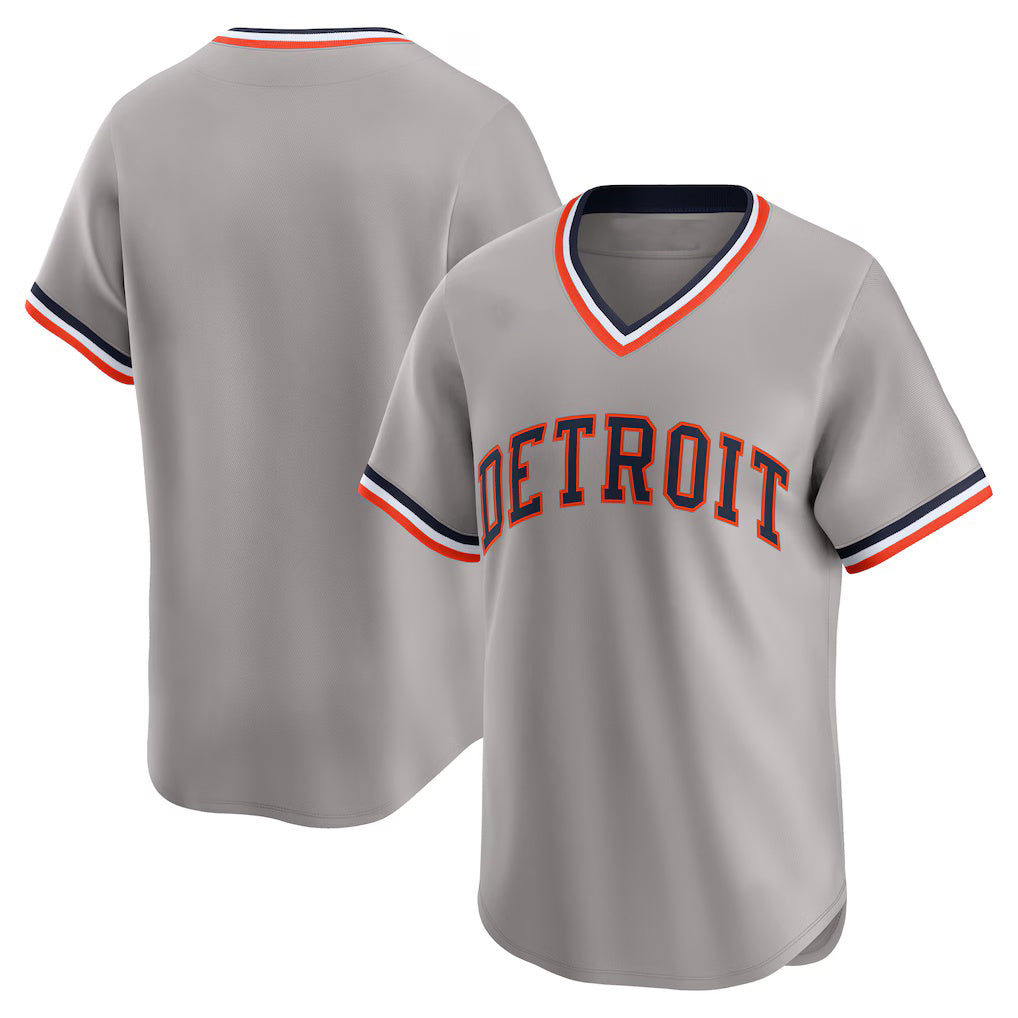 Detroit Tigers Gray JEROMEN Throwback Cooperstown Collection Limited Jersey