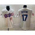 Los Angeles Dodgers #17 Shohei Ohtani White JEROMEN With American Flag Patch Limited Stitched Jersey
