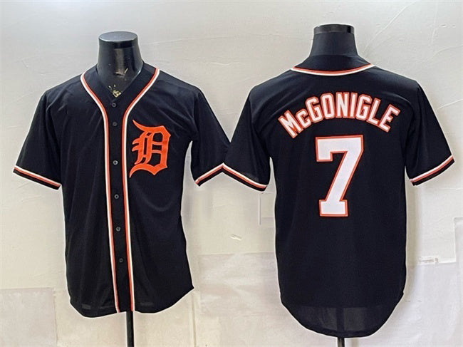 Detroit Tigers #7 Kevin McGonigle 2026 Fashion Replica Black JEROMEN Out Stitched Jersey