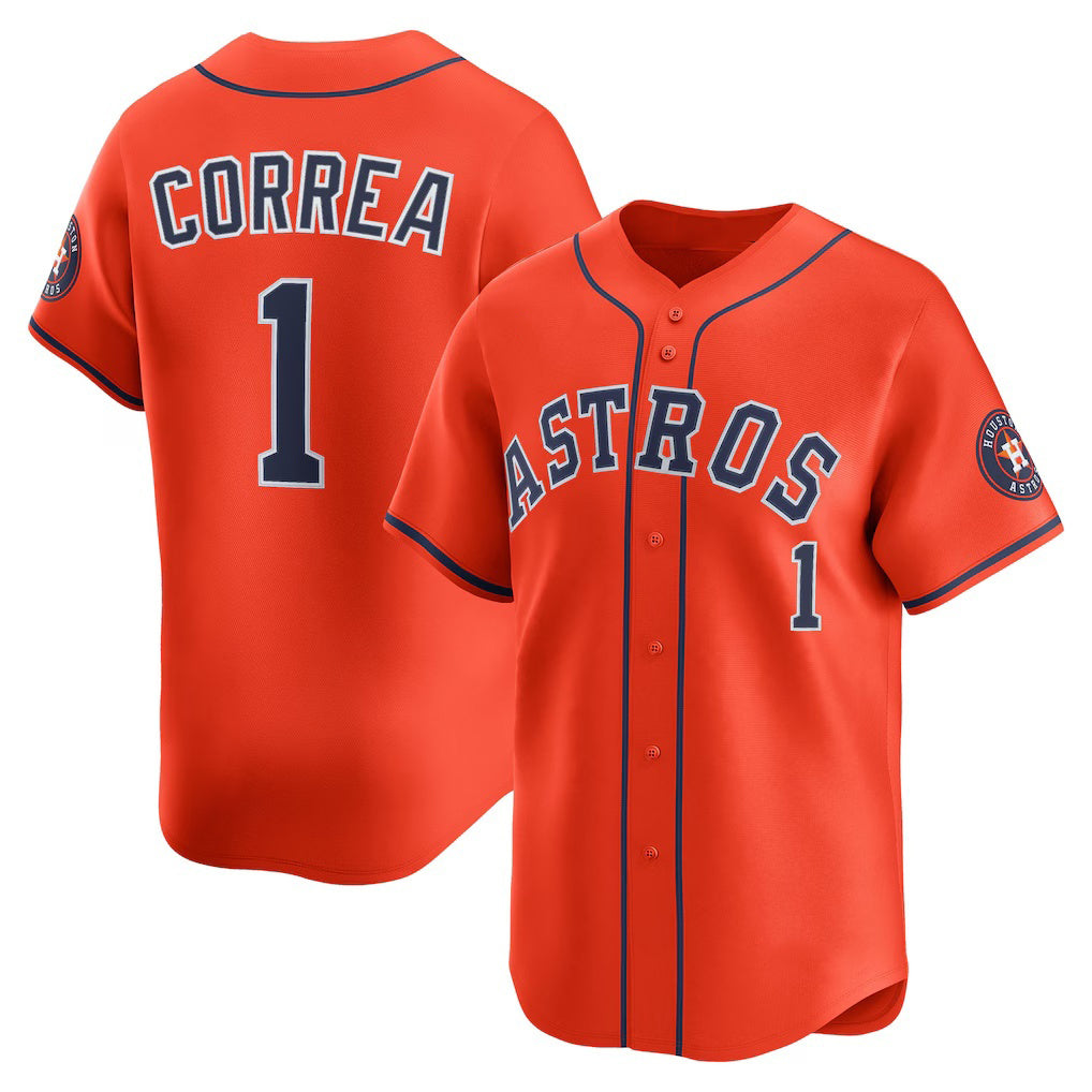 Houston Astros #1 Carlos Correa Orange JEROMEN Alternate Limited Player Jersey