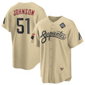 Arizona Diamondbacks #51 Randy Johnson Gold JEROMEN 2023 World Series City Connect Cool Base Stitched Jersey
