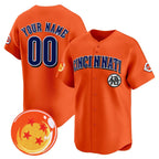 Custom Cincinnati Reds x Dragon Ball Orange JEROMEN Vapor Premier Limited Jersey - All Stitched