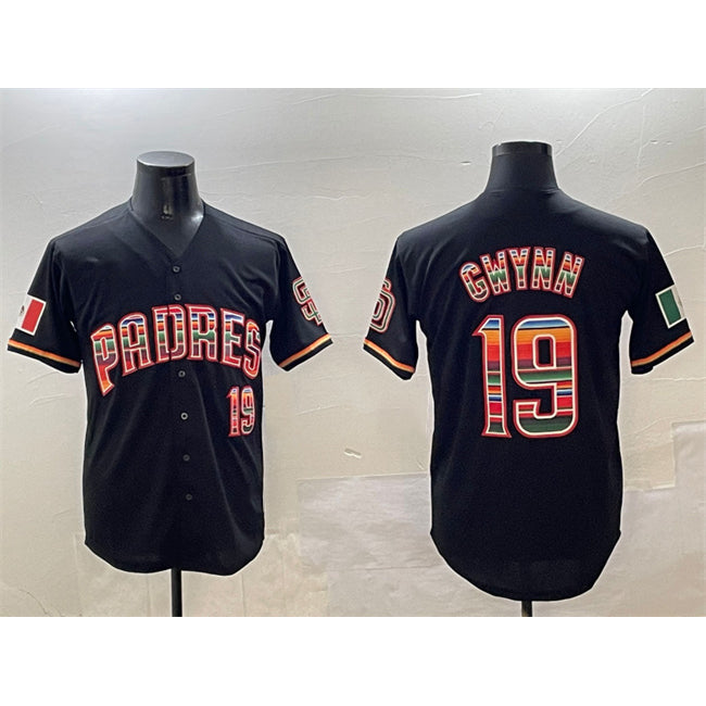 San Diego Padres #19 Tony Gwynn Black JEROMEN Mexico Cool Base Stitched Jersey