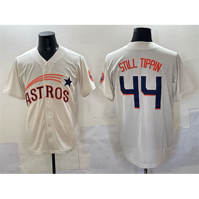 Houston Astros #44 Still Tippin Cream JEROMEN Throwback Cooperstown Collection Limited Stitched Jersey