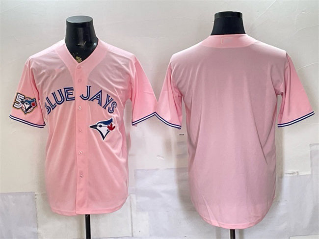 Toronto Blue Jays Blank Pink JEROMEN 50 Seasons Patch Stitched Jersey
