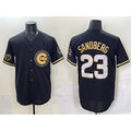 Chicago Cubs #23 Ryne Sandberg Black JEROMEN Gold 'Ryne Sandberg Tribute' Vapor Limited V2 Stitched Jersey