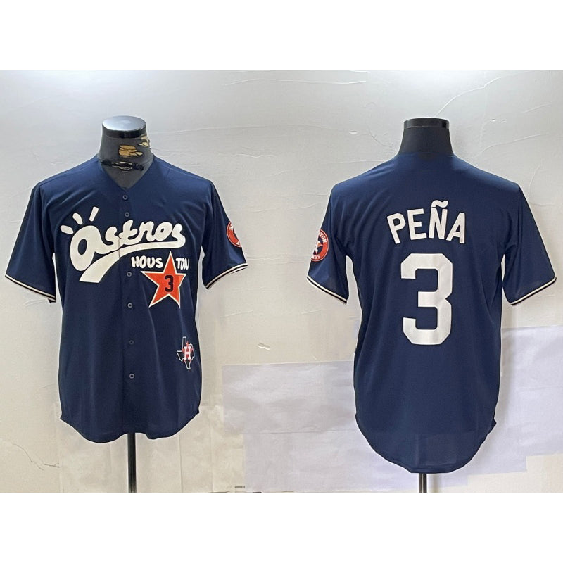 Houston Astros #3 Jeremy Pena Black JEROMEN Cactus Jack Vapor Premier Stitched Jersey