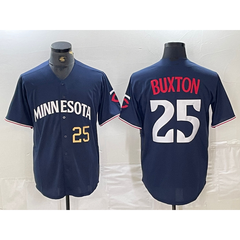Minnesota Twins #25 Byron Buxton Number 2023 Navy Blue JEROMEN Cool Base Stitched Jerseys