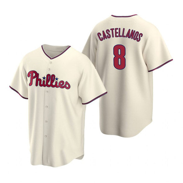Philadelphia Phillies #8 Nick Castellanos Cream JEROMEN Cool Base Stitched Jersey