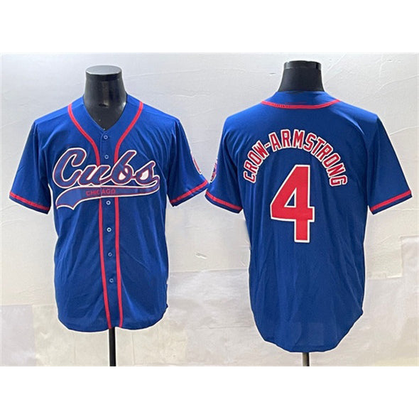 Chicago Cubs #4 Pete Crow-Armstrong Royal JEROMEN Cool Base Stitched Jersey