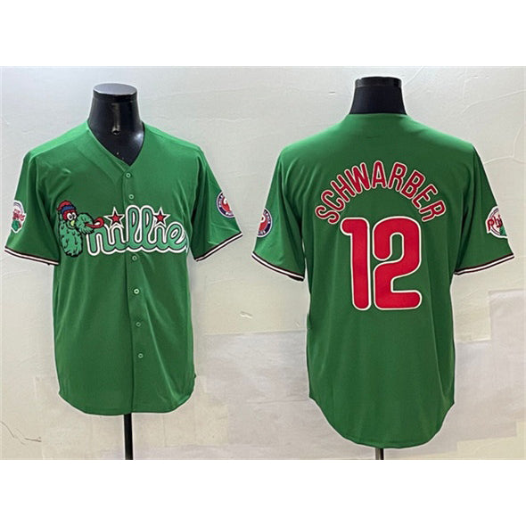 Philadelphia Phillies #12 Kyle Schwarber Green JEROMEN Phanatic Limited Stitched Jersey