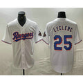 Texas Rangers #25 Jose Leclerc White JEROMEN 2024 Gold Collection Limited Cool Base Jersey