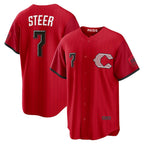 Cincinnati Reds #7 Spencer Steer Red JEROMEN 2026 City Connect Stadium Jersey