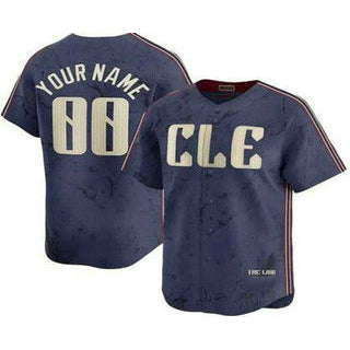 Custom Cleveland Guardians Navy JEROMEN City Connect Limited Jersey