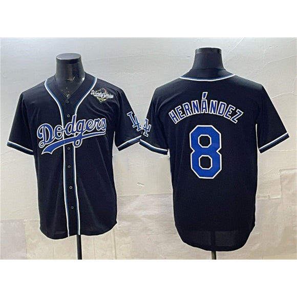 Los Angeles Dodgers #8 Enrique Hern¨¢ndez Black JEROMEN Fashion 2025 World Series Cool Base Stitched Jersey