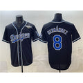 Los Angeles Dodgers #8 Enrique Hern¨¢ndez Black JEROMEN Fashion 2025 World Series Cool Base Stitched Jersey